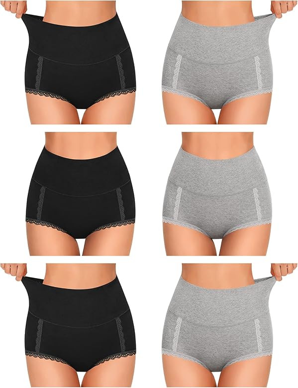 Cotton High Waisted Soft Womens Underwear Breathable Panties, Multipack | Amazon (US)
