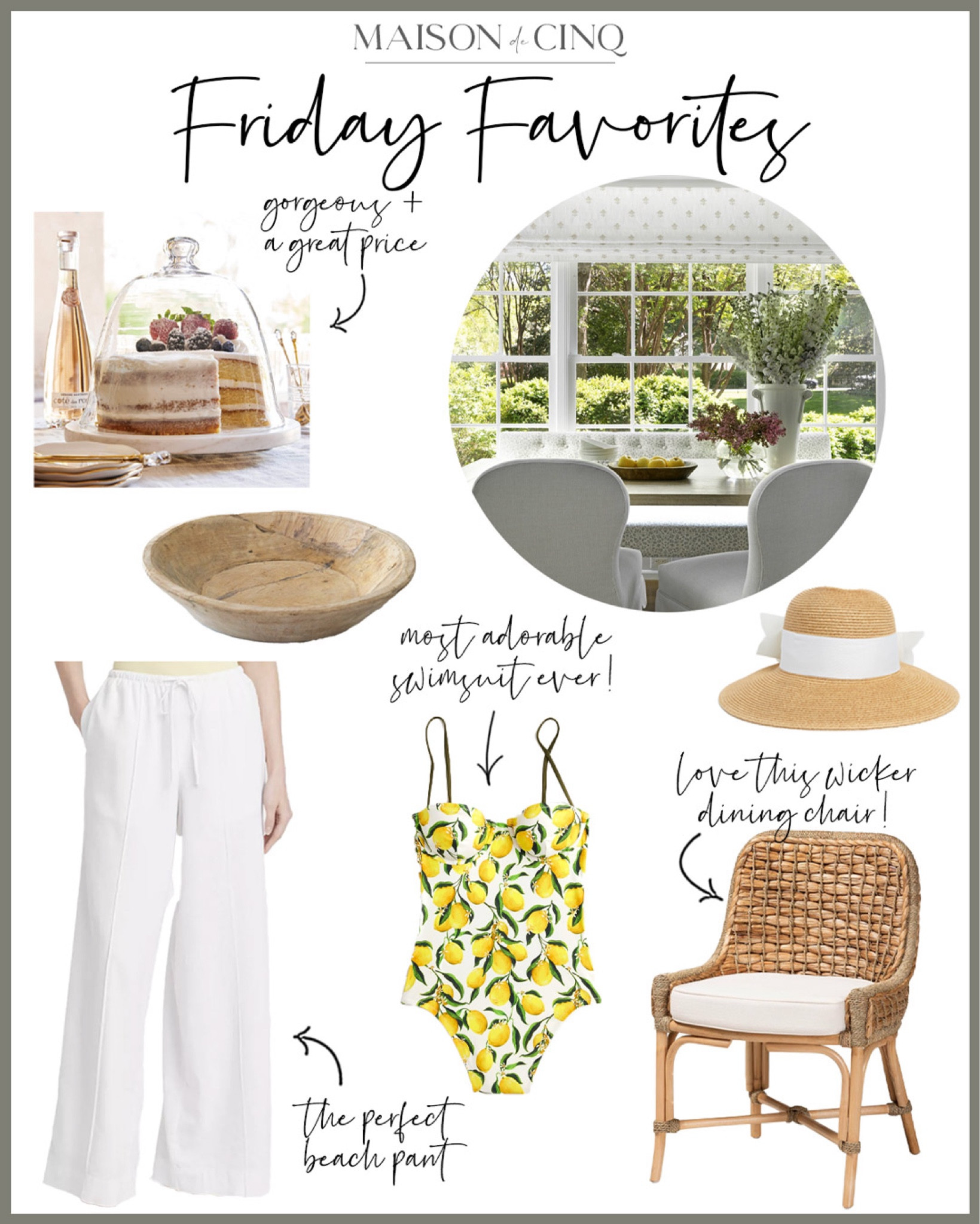 Today’s Friday Favorites are so good! We’re sharing cute coverups and swimsuits, a gorgeous wicker dining chair, pretty marble and wood bowls, and more!

#summerdecor #homedecor #summeroutfit sunhat beachcoverup 

#LTKSeasonal #LTKOver40 #LTKHome