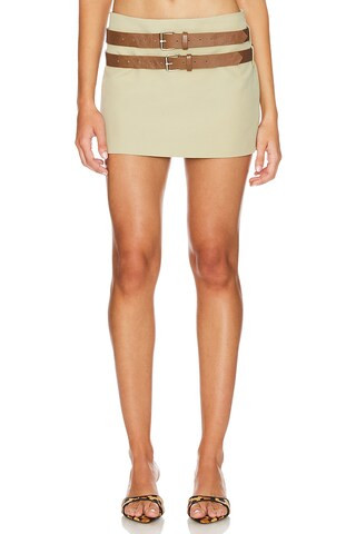 LIONESS Ethereal Buckle Skirt in Beige from Revolve.com | Revolve Clothing (Global)