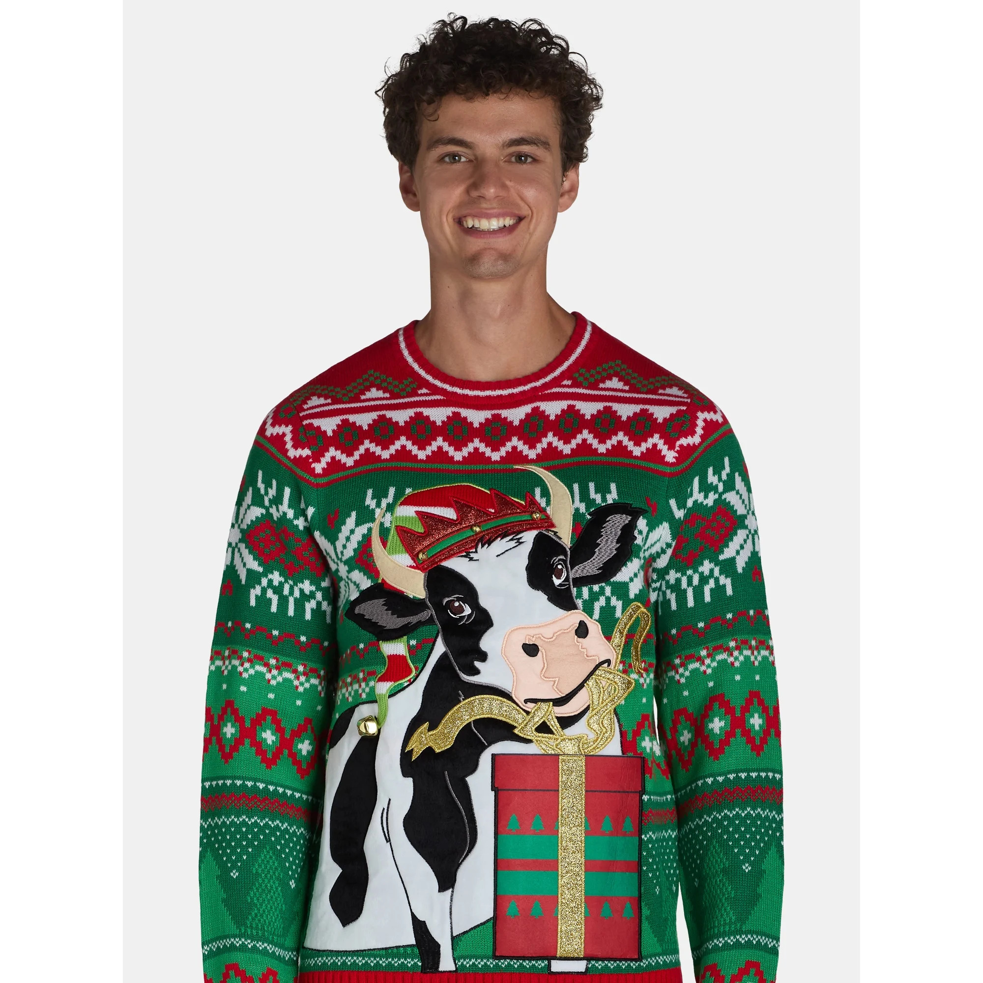 Holiday Time Men's & Big Men's Ugly Christmas Sweater with Drink Pocket, Sizes XS-3XL | Walmart (US)