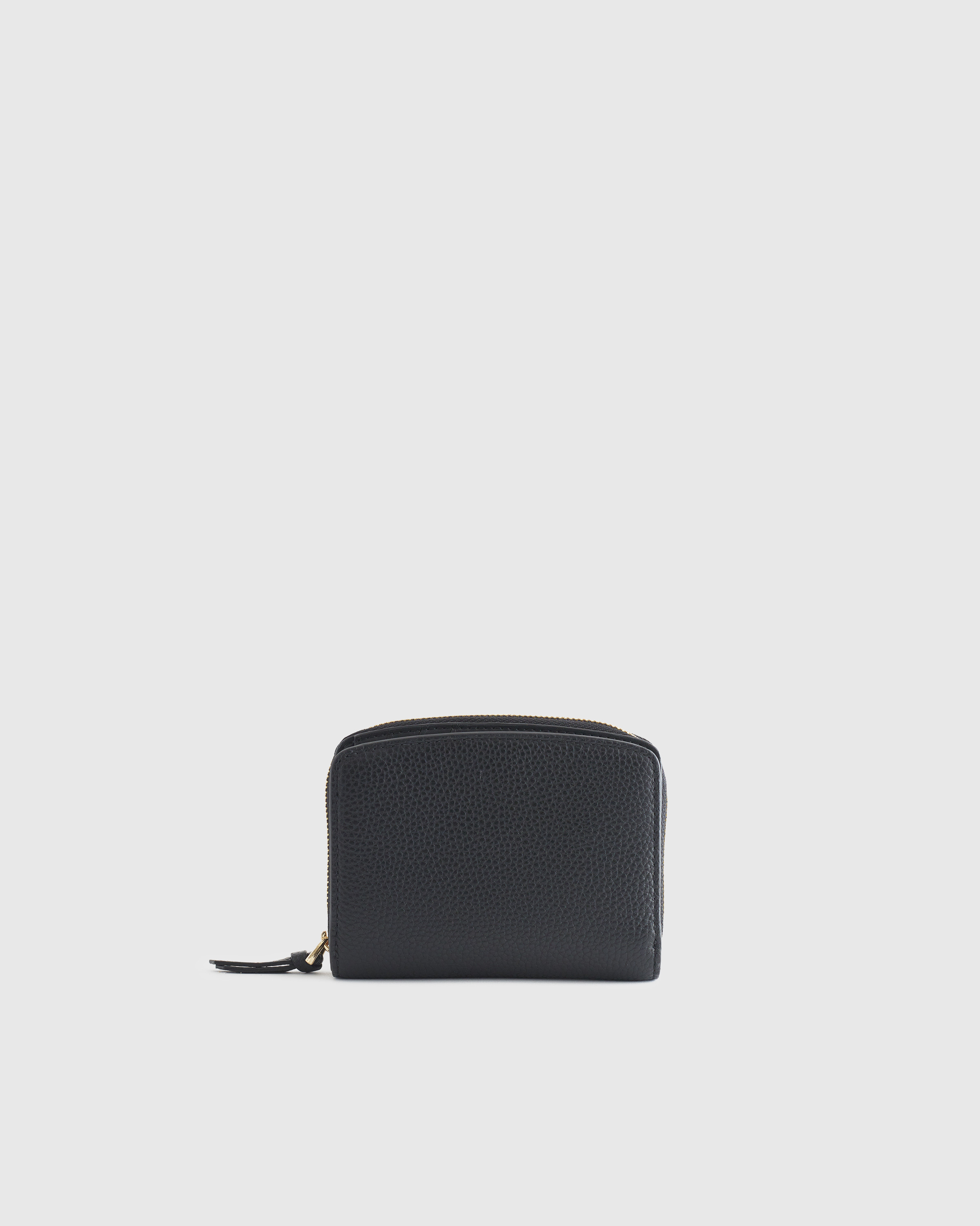 Quince | Women's Italian Pebbled Leather Compact Wallet in Black, Italian Leather | Quince