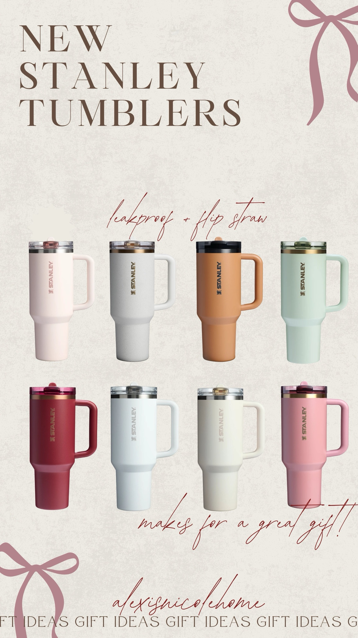 New Stanley tumblers, just in time for the holiday! The prettiest new colors & leakproof with a flip straw! The perfect gift! 

#LTKFindsUnder50 #LTKGiftGuide #LTKFamily