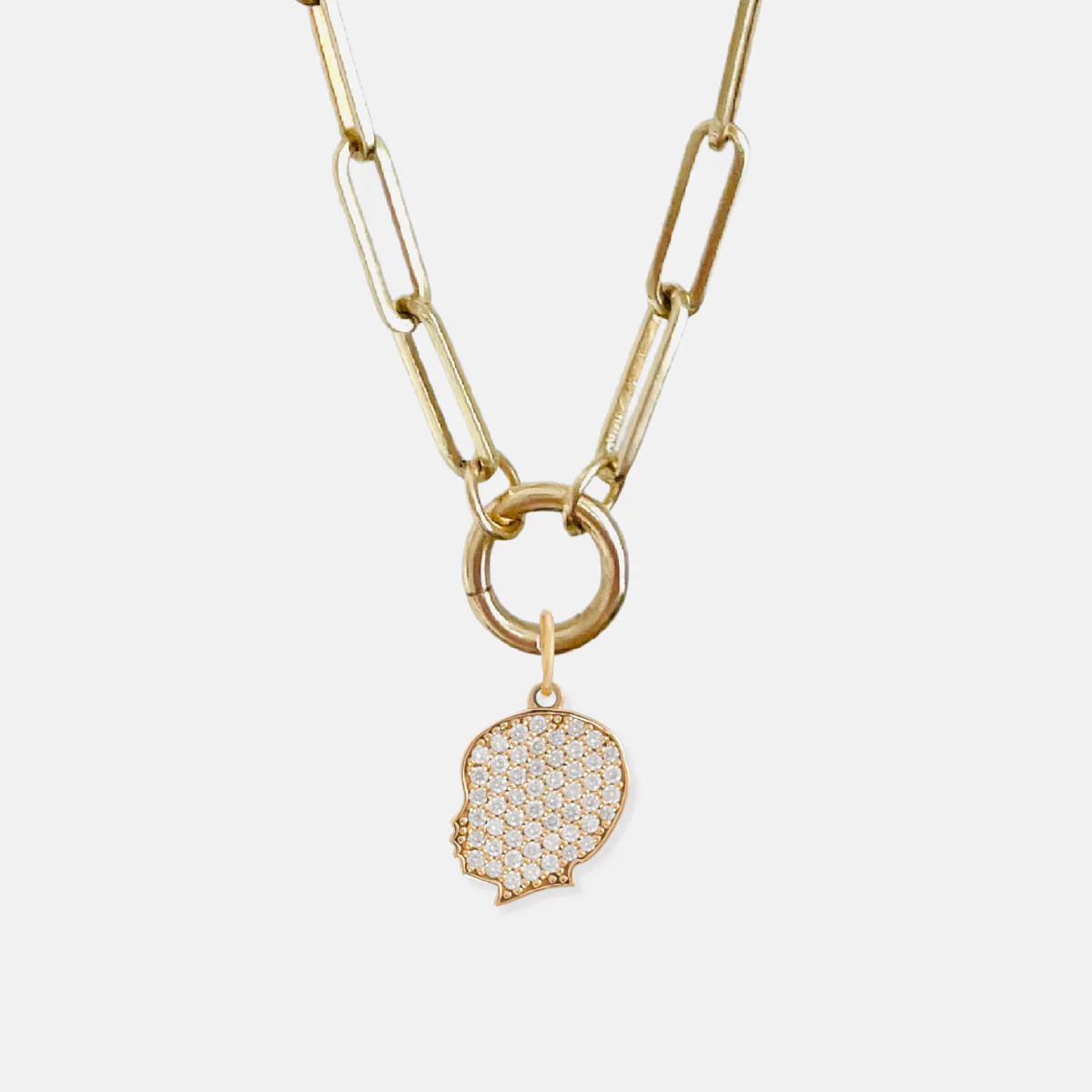 Build Your Own 14K Gold Pavé Diamond Silhouette Charm Necklace | Vana Chupp Studio
