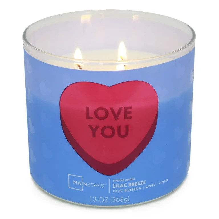 Mainstays Valentines Love You 3-Wick Candle, 13-Ounce | Walmart (US)