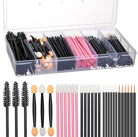 300pcs Disposable Makeup Tool Kit,Brow brush/Mascara brush/Lip Applicators/Eyeshadow applicators/... | Amazon (US)