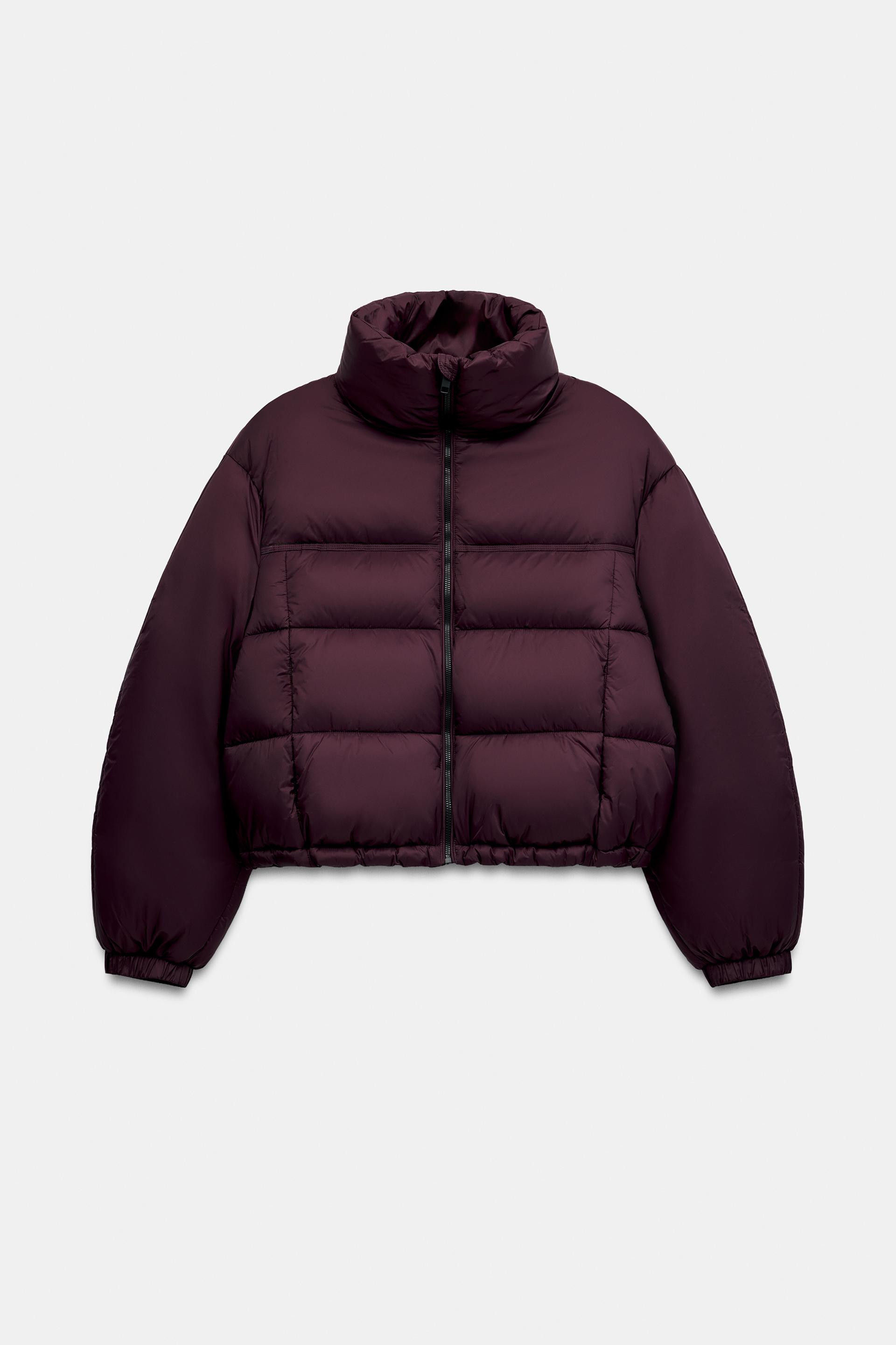 Zara - Windproof Padded Anorak - Aubergine - Xl - Woman | Zara UK