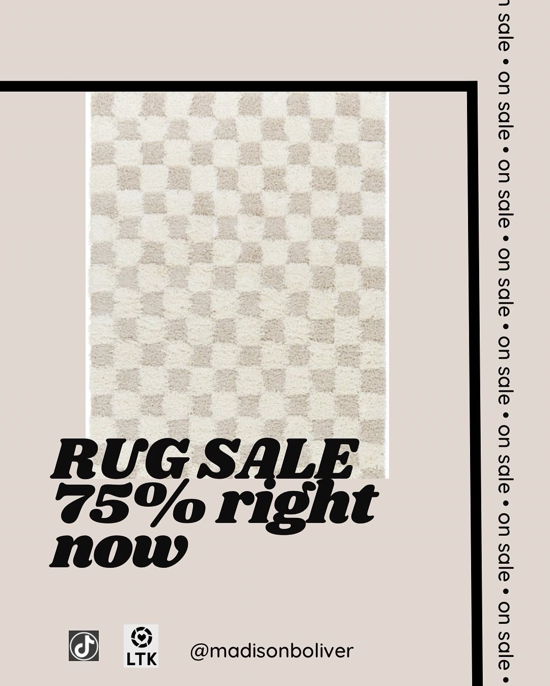 You know that rug y’all keep asking about in my tiktok videos? 👀
✨ It’s 75% OFF right now ✨ and it NEVER goes on sale like this!
I linked it on my LTK so you don’t miss it—seriously, run before it’s gone!

📌 Soft, neutral, and cozy
📌 Doesn’t shed & super easy to clean
📌 Adds the perfect texture to any room

👉 Tap my LTK to shop it while it’s HOT
@madisonboliver on the LTK app

#rugsale #ltkhome #neutraldecor #interiorstyle #homeaesthetic #cozyhomevibes #amazonhomefinds #homedecordeals #viralrug #madisonboliverhome

#LTKStyleTip #LTKHome #LTKSaleAlert