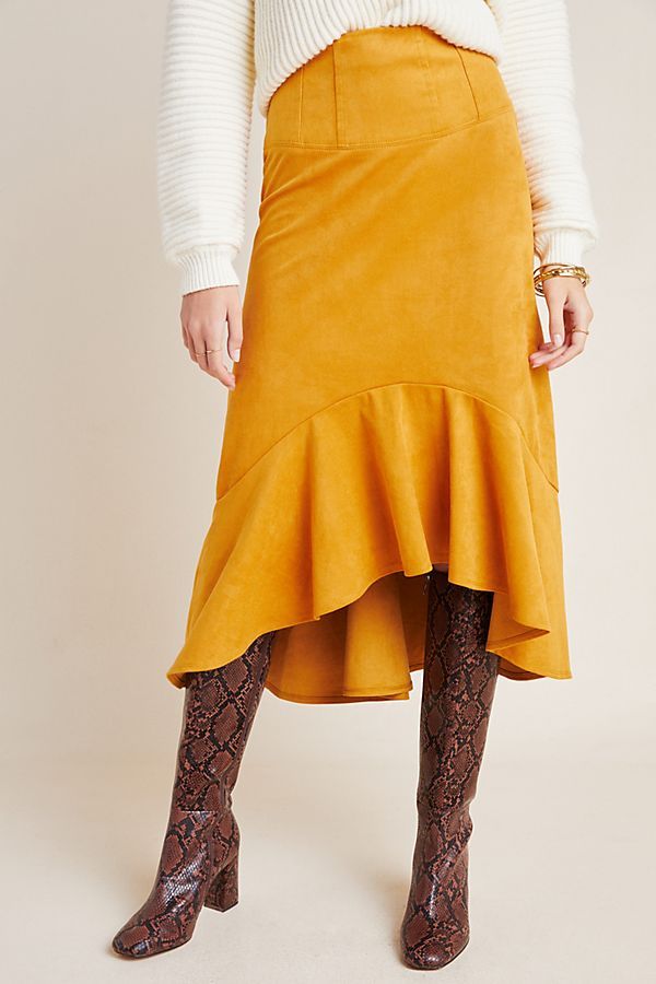 Cosima Flounced Midi Skirt | Anthropologie (US)
