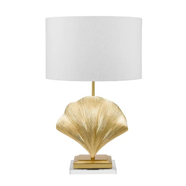 Cresswell Lighting 26" Coastal Antique Brass Scallop Seashell Table Lamp with Gold Foil | Walmart (US)