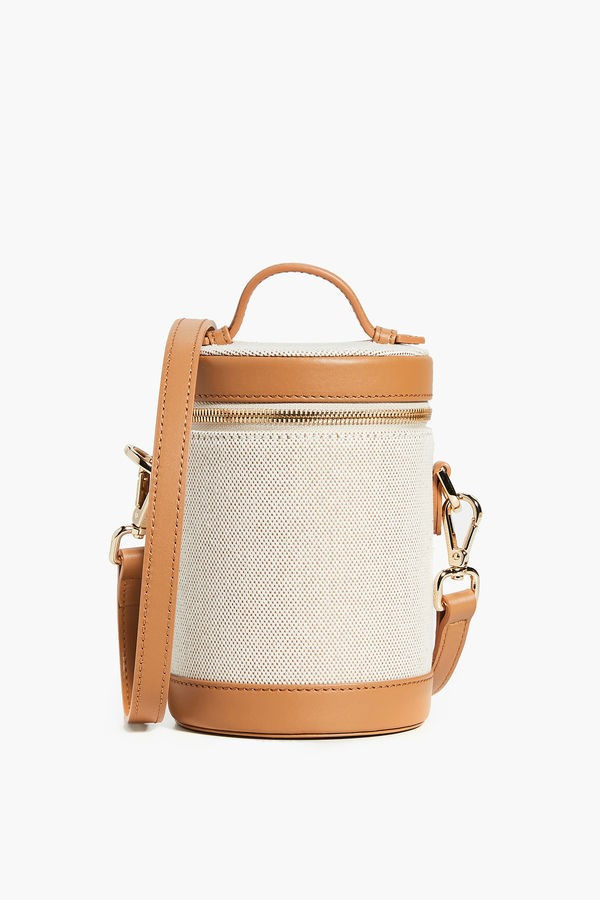 Scout Tan Leather and Canvas Crossbody Capsule Bag | Tuckernuck (US)