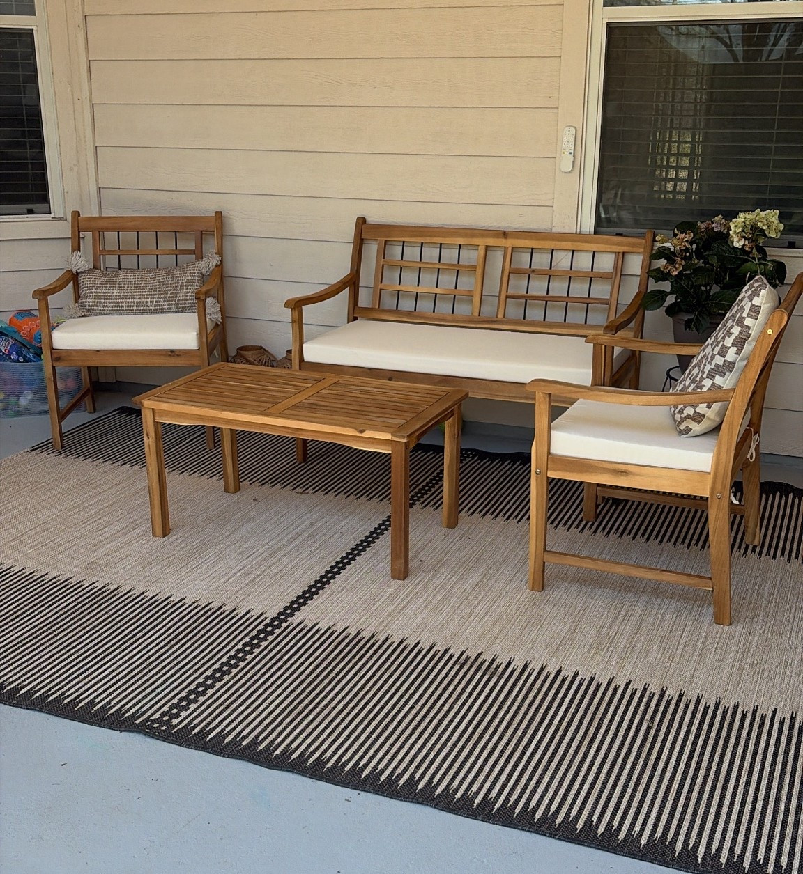 4-piece patio set from Target. Unbelievable price. Great neutral patio set that wipes away dirt easily.

#LTKSeasonal