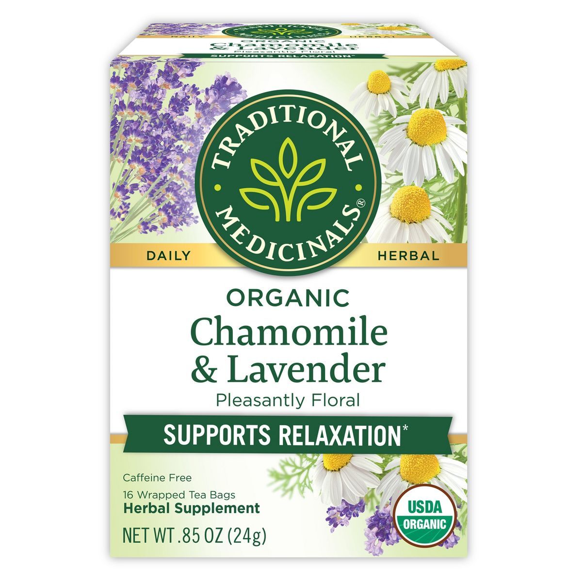 Traditional Medicinals Organic Chamomile with Lavender Herbal Tea - 16ct | Target