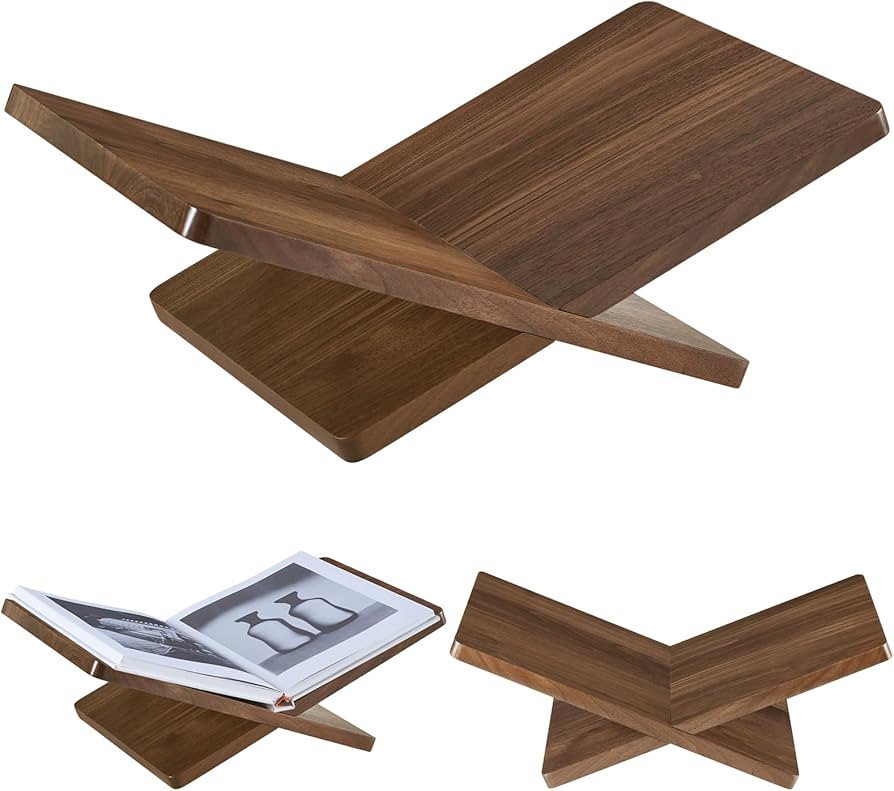 Solid Wooden Book Stand for Desktop Display & Reading –15.7" x 9.4" x 5.7” Extra Large Wood O... | Amazon (US)