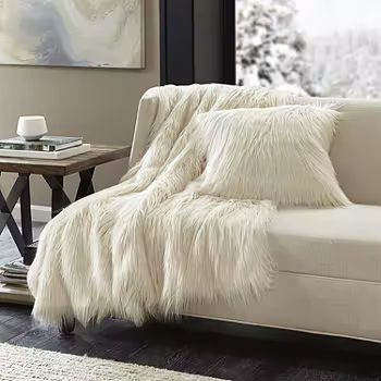 Madison Park Edina Luxury Faux Fur Square Throw Pillow | JCPenney