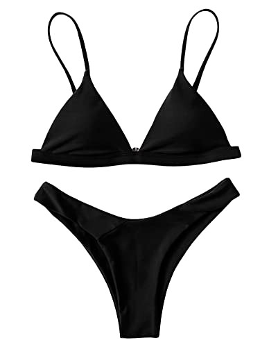 SOLY HUX Bikini Sets for Women Sexy Triangle High Cut Bikini Bathing Suits 2 Piece Swimsuit | Amazon (US)