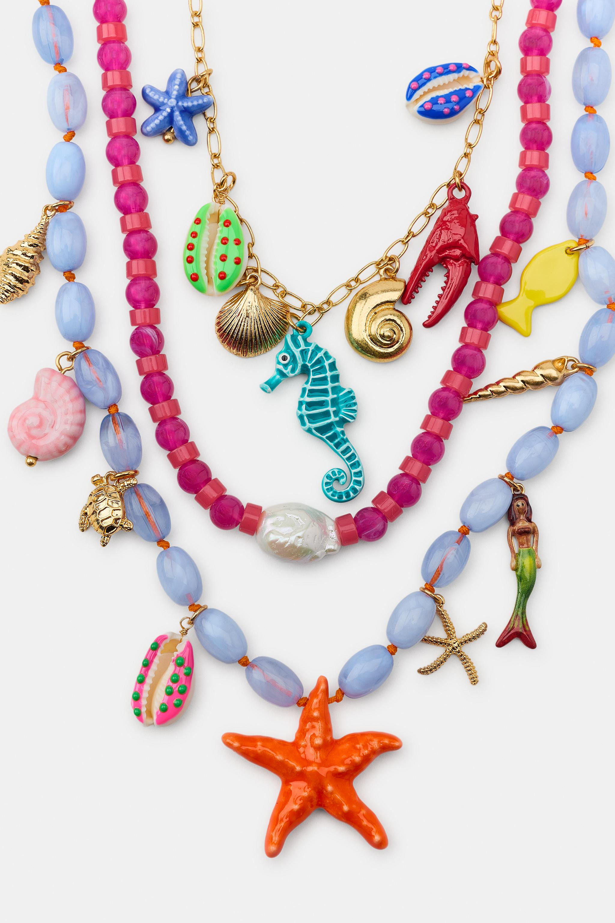 PACK OF 3 MARINE CHARM NECKLACES | Zara US