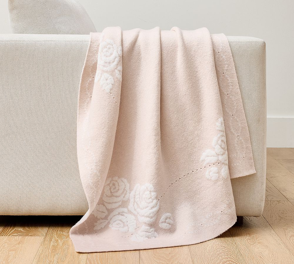 LoveShackFancy Knit Roses Throw | Pottery Barn (US)