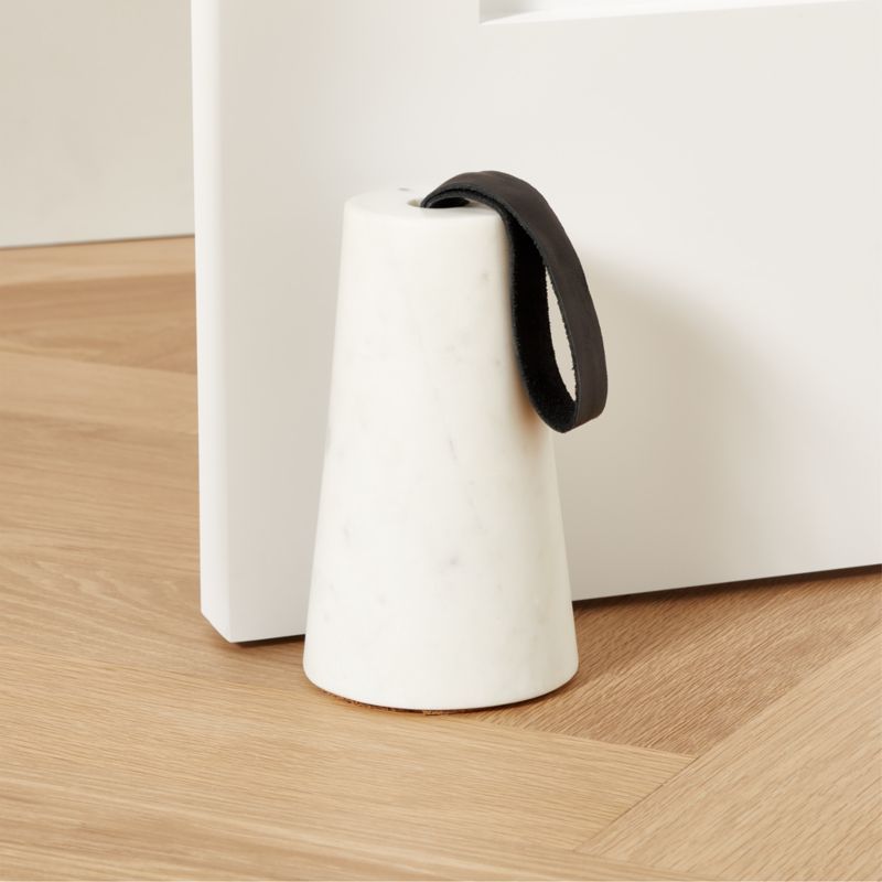 Marble Doorstop with Leather Loop Handle + Reviews | CB2 | CB2