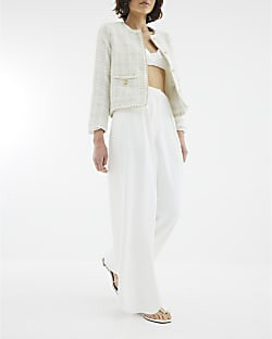 White Wide Leg Trousers | River Island UK & IE