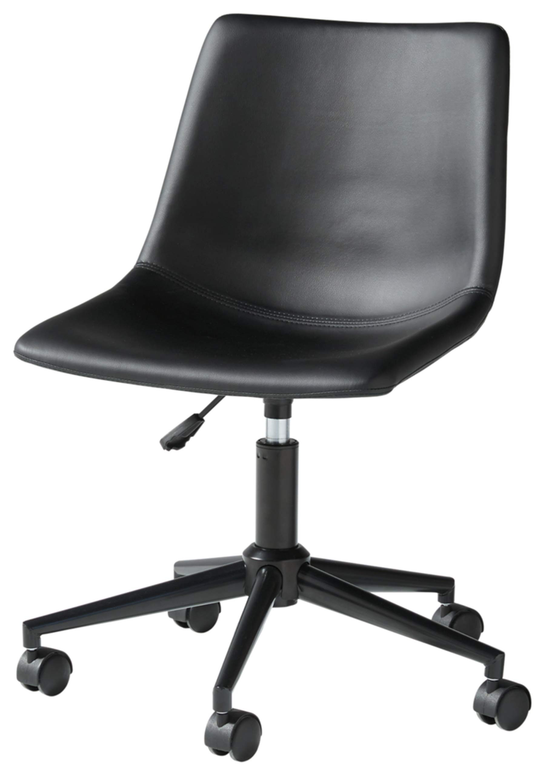 Signature Design by Ashley Faux Leather Adjustable Swivel Bucket Seat Home Office Desk Chair, Bla... | Amazon (US)