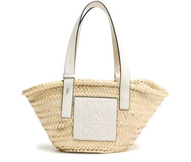 Small basket in raffia and calf leather - LOEWE | 24S US