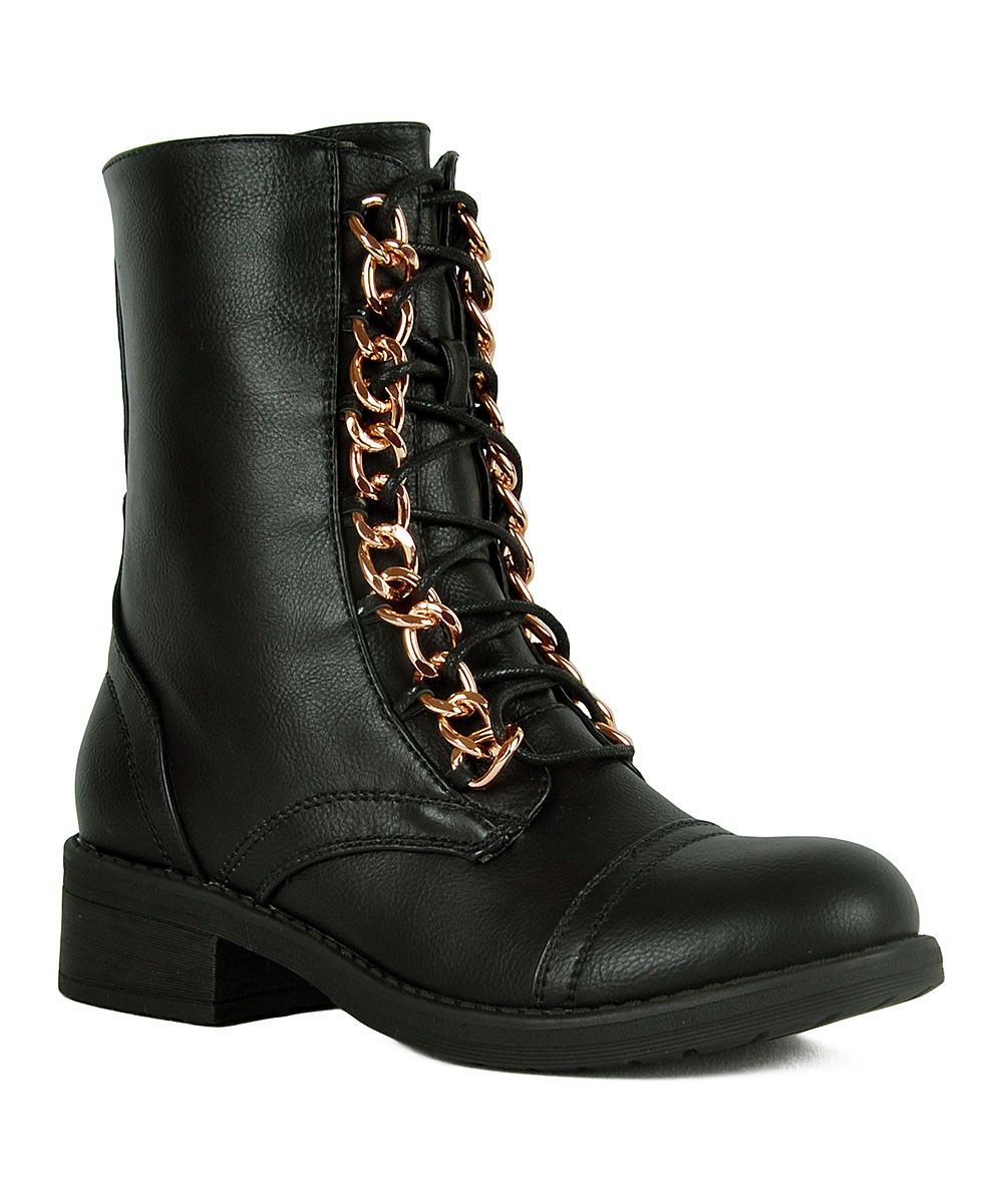 Refresh Women's Casual boots BLACK - Black Chain-Grommet Megen Boot - Women | Zulily