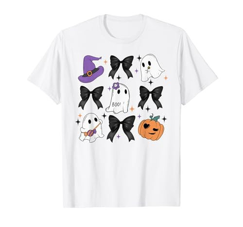Spooky Season Cute Boo Ghost Coquette Halloween Costume T-Shirt | Amazon (US)