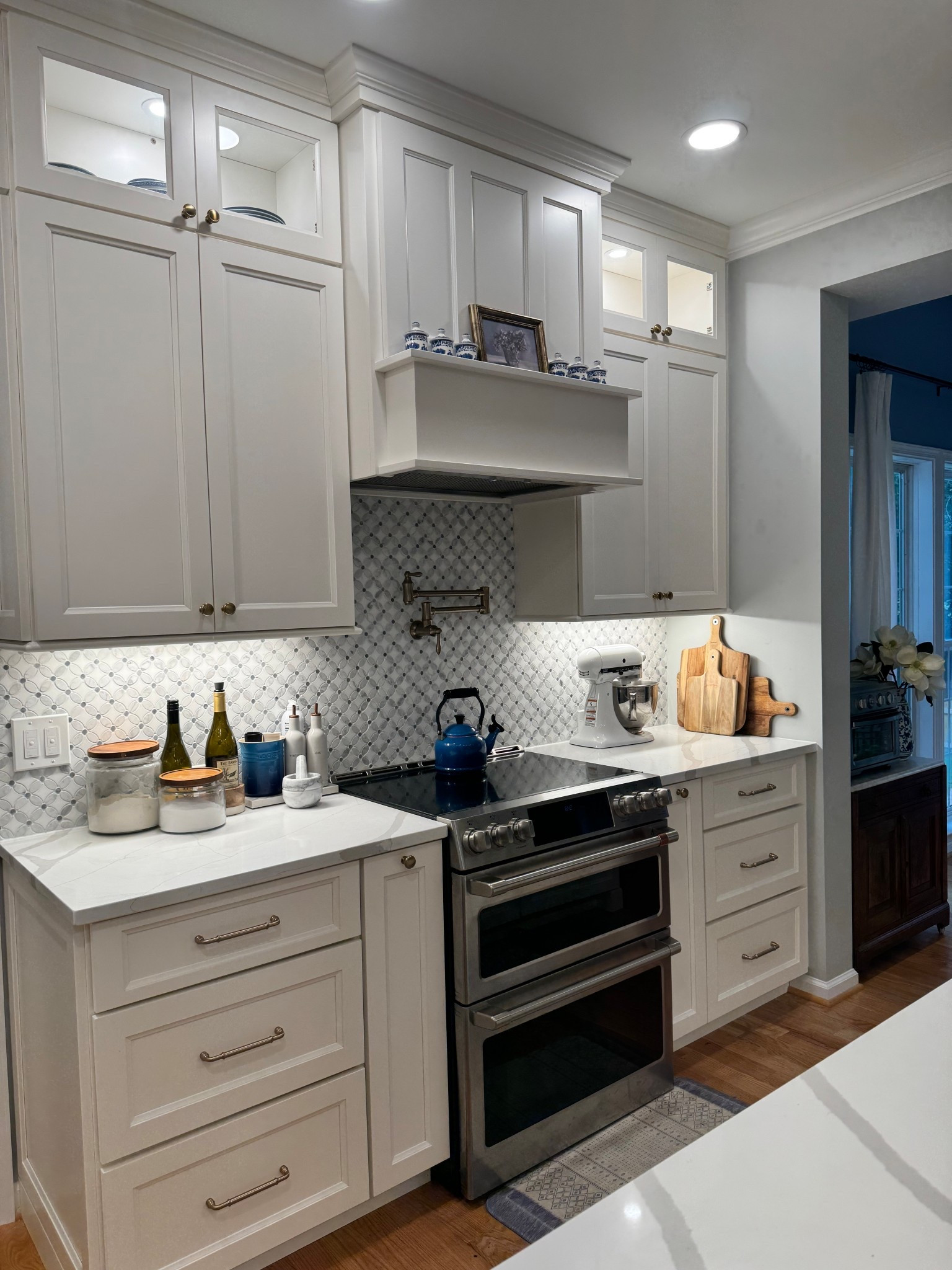 White kitchen update blue and white grand millennial 

#LTKFindsUnder50 #LTKHome #LTKFamily