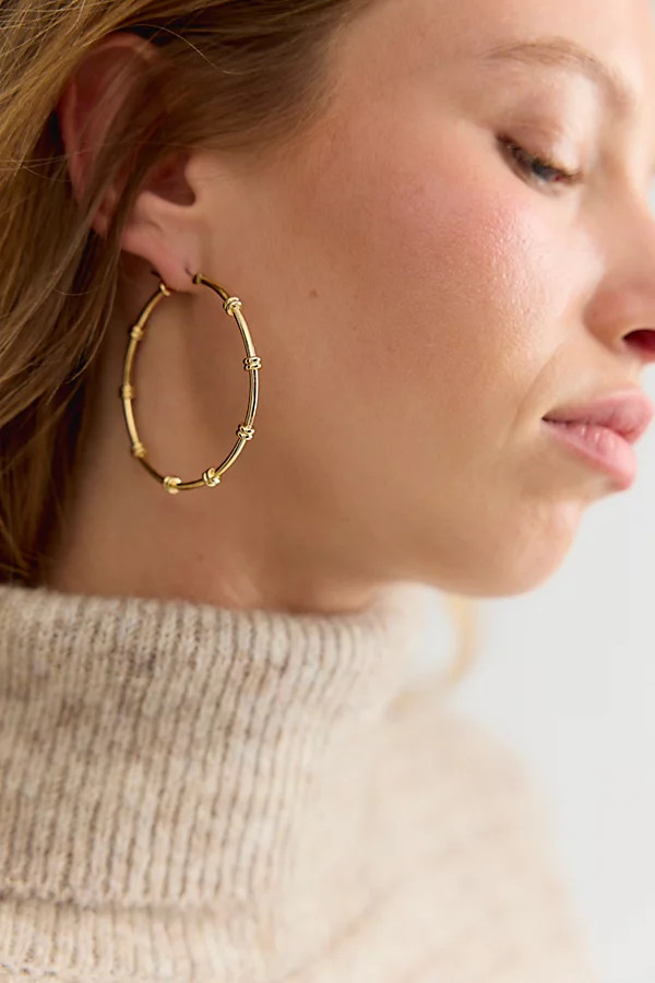 Claire Plated Hoops at Free People in Gold | Free People (UK)