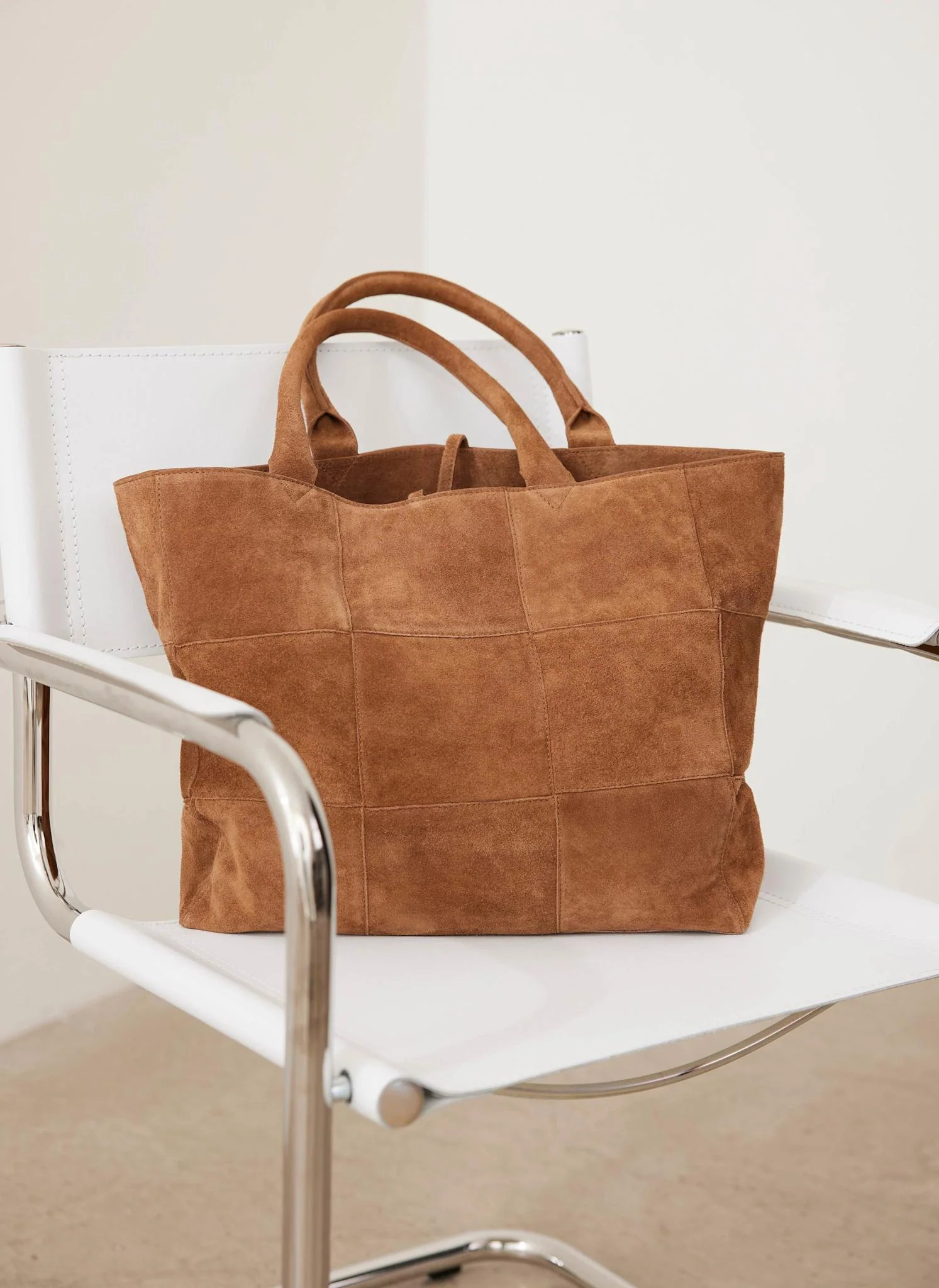 Mia Tan Suede Woven Tote Bag | Mint Velvet
