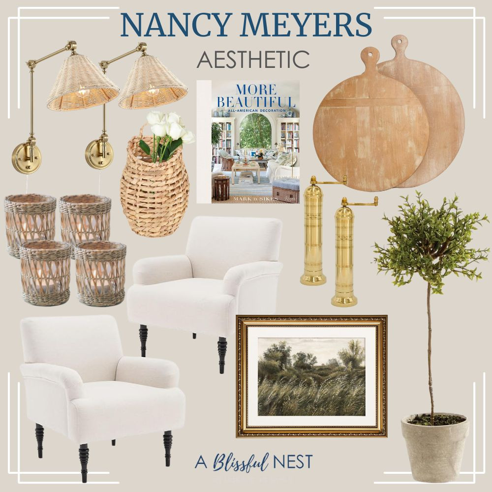 This aesthetic is all about warmth and ease. Get the details.
Decorative book, greek salt mill, framed wall art, thyme topiary, white linen accent armchair, woven tea light candle holder, round wood cutting boards, woven hanging basket, wall sconce rattan-wrapped wall lamp. #LTKFindsUnder50 #LTKFindsUnder100 

 #LTKHome