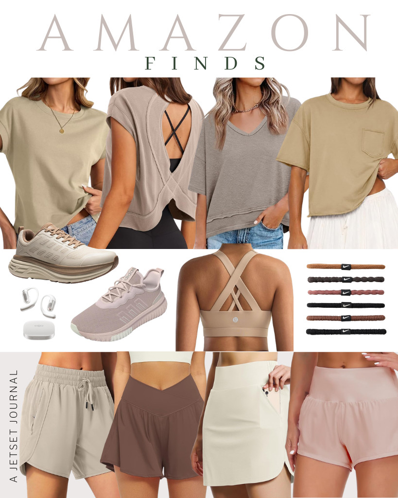 Many are loving these Amazon Athleisure finds! Pairing this open-back shirt from LASLULU with FireSwan’s trendy athletic shorts is a great outfit idea for your next workout session. There are other stylish athleisure tops like this cap-sleeve shirt from EasyGala or Cicy Bell’s V-neck tee, which are perfect for your active lifestyle. I also discovered these Adidas and NORTIV 8 sneakers, and we love them too!

#LTKSeasonal #LTKSaleAlert #LTKTravel
 

 