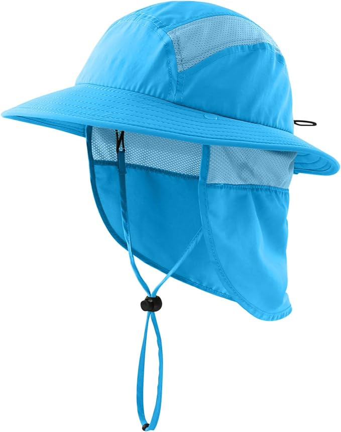 Home Prefer UPF 50+ Boys Sun Hat with Neck Flap Summer Beach Hat Kids Safari Hat | Amazon (US)
