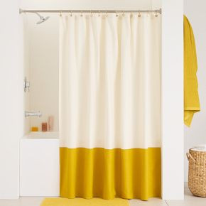 Colorblock Canvas Shower Curtain | West Elm (US)