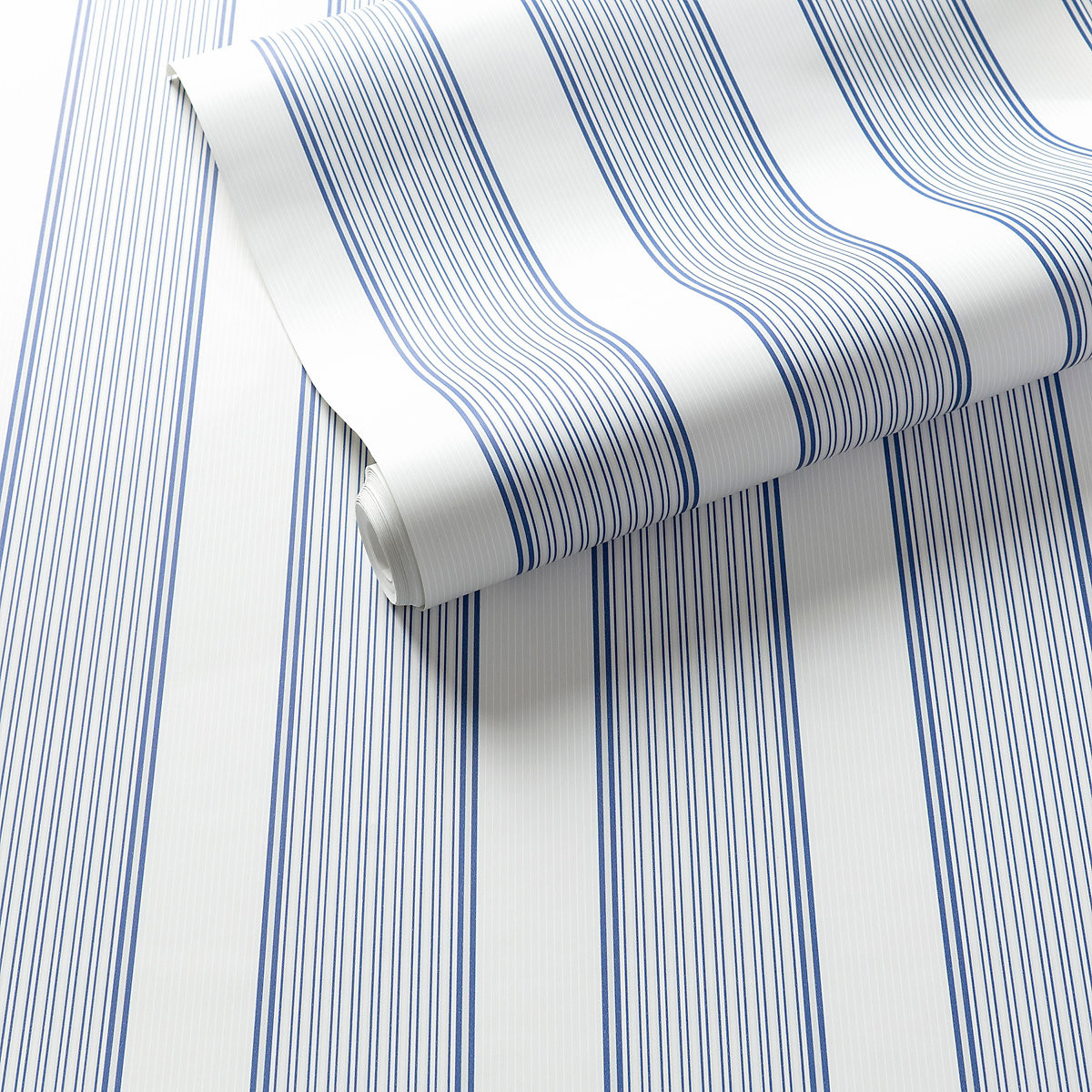 Hannah Stripe Blue Wallpaper | Furniture | Annie Selke