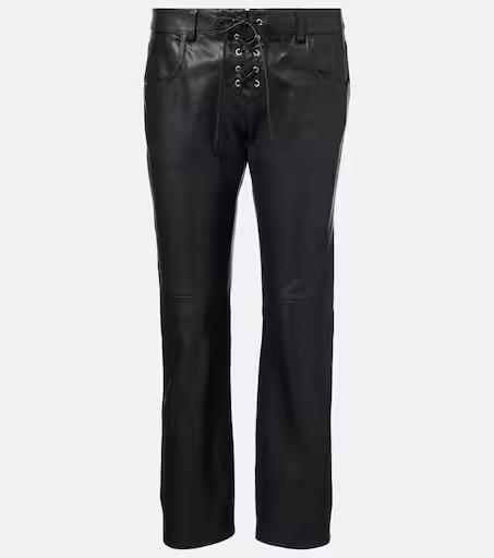 Vanel mid-rise leather straight pants | Mytheresa (UK)