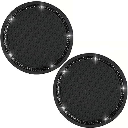 2PCS Bling Car Cup Coaster, 2.75 Inch Auto Car Cup Holder Insert Coasters Silicone Anti-Slip Crys... | Amazon (US)