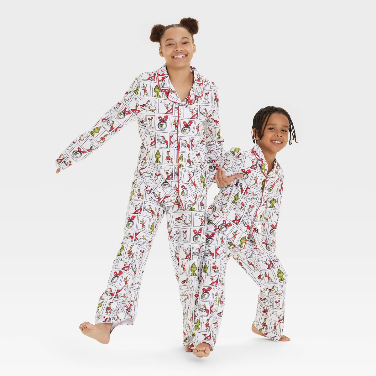 Kids' Christmas The Grinch Coat Pajama Set - White XS | Target