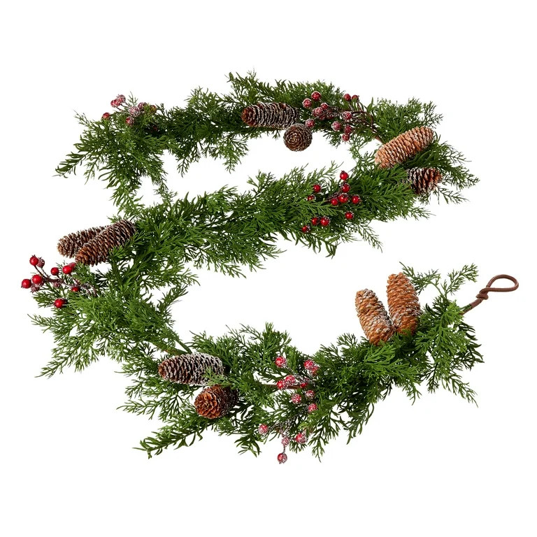 My Texas House Christmas Glitter Red Berry Garland, 6FT | Walmart (US)