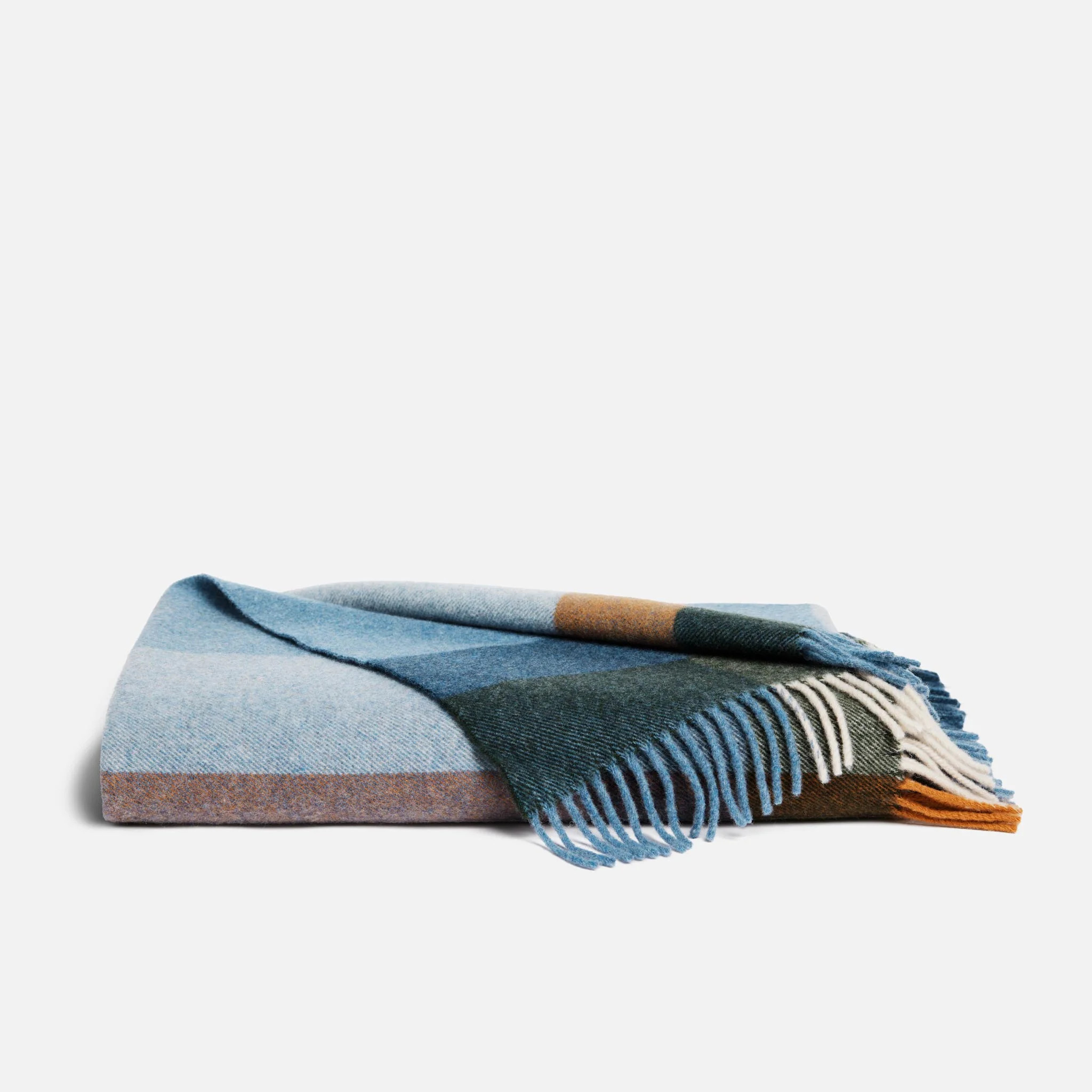 Brooklinen Modern Check Lambswool Throw Blanket in Rio | Brooklinen