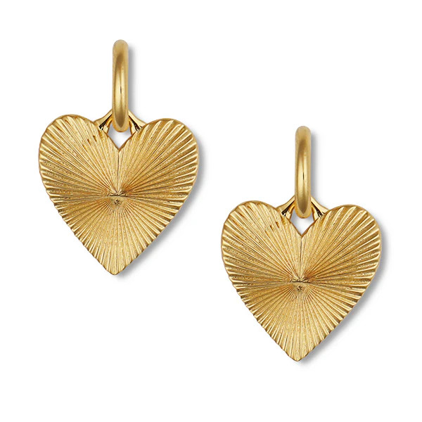 Small Ribbed Heart of Gold Huggies | HART