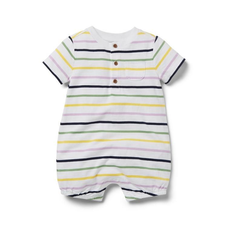 Baby Striped Henley Romper | Janie and Jack