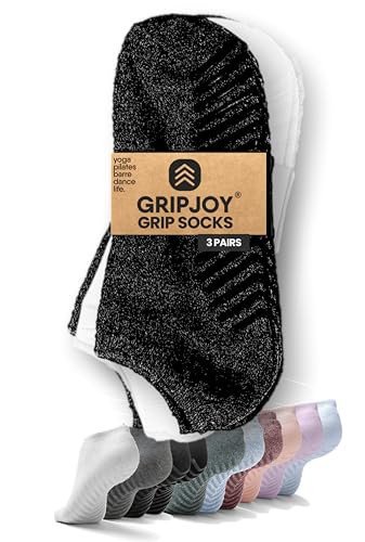 Grip Socks for Women - Pilates Socks with Grips for Women - Non Slip Socks Womens - Grippy Socks for Women - 3 Pairs | Amazon (US)