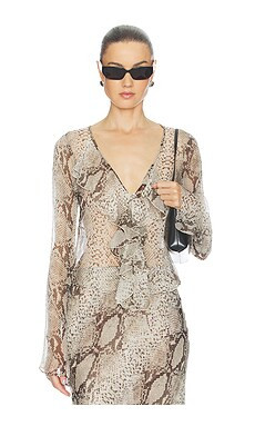 Ronny Kobo Klaire Top in Snake Print Natural Multi from Revolve.com | Revolve Clothing (Global)