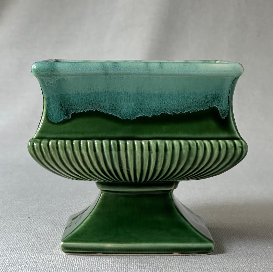 Vintage Mccoy Square Green Planter. Beautiful Two Tone Green - Etsy | Etsy (US)