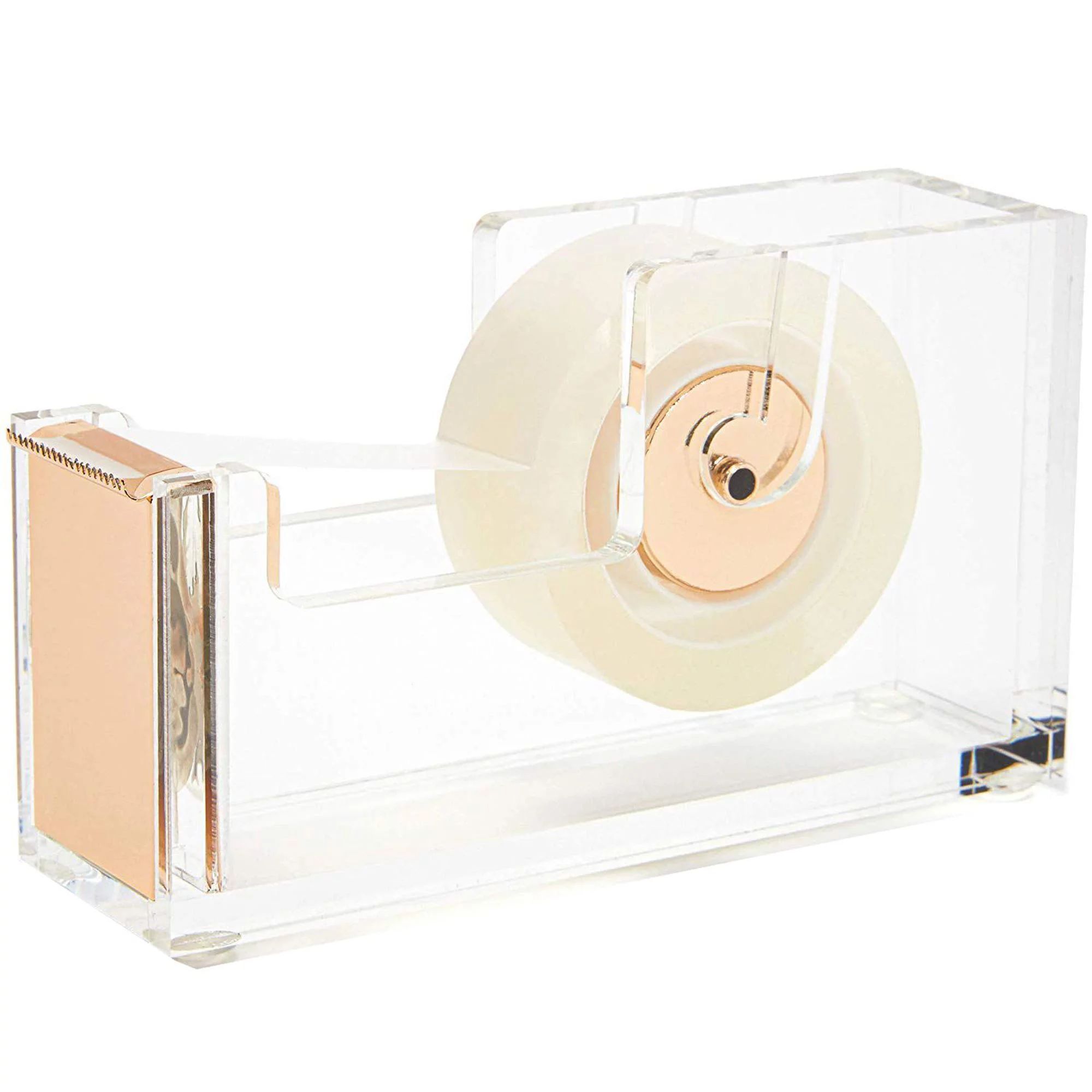 Acrylic Tape Dispenser, Crystal Clear & Gold Accents Cutting Blade, 4.5 x 1.4 x 2.5" - Walmart.co... | Walmart (US)