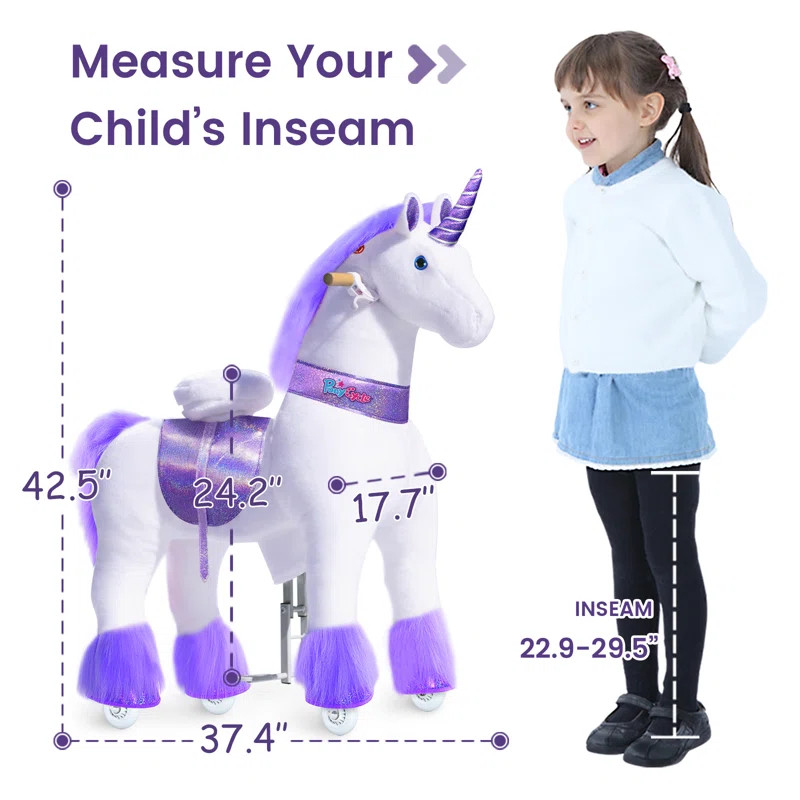 PonyCycle Ride on Unicorn Toy for Kids 7+ Years Model U | Wayfair North America