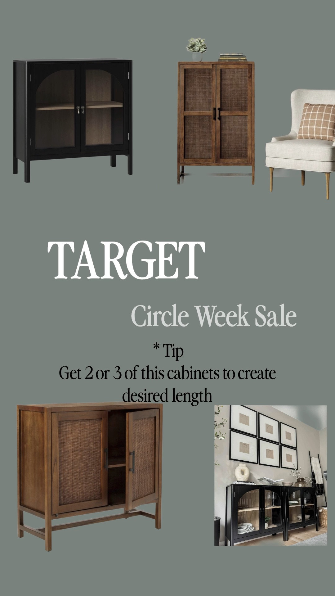 As a designer I know first hand how hard it is to find cabinet/sideboard long enough to get proportions right for your home. So here solution… Get 2 or 3 of this cabinets and stock them next to each other. No one will ever know! 🙌🏻😘 
#Target #designertip #sideboard #cabinet #livingroom #furniture 

#LTKHome #LTKSaleAlert #LTKStyleTip