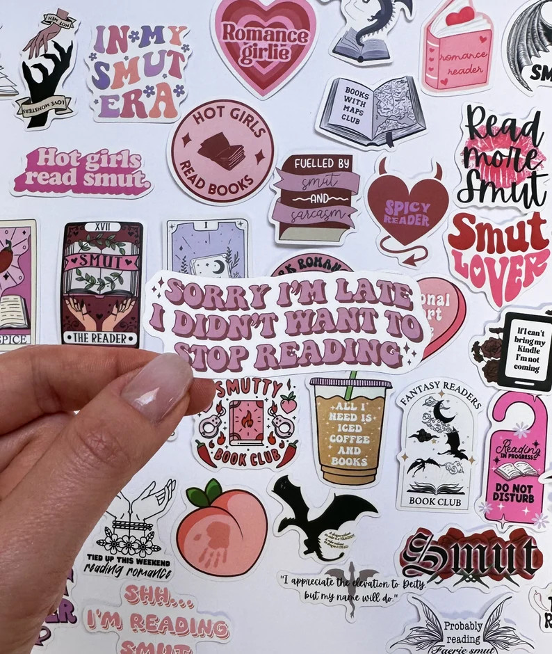 50PCS Book Lover Stickers Smut Stickers Dark Romance Stickers Kindle Book Stickers Bookworm Stick... | Etsy (US)