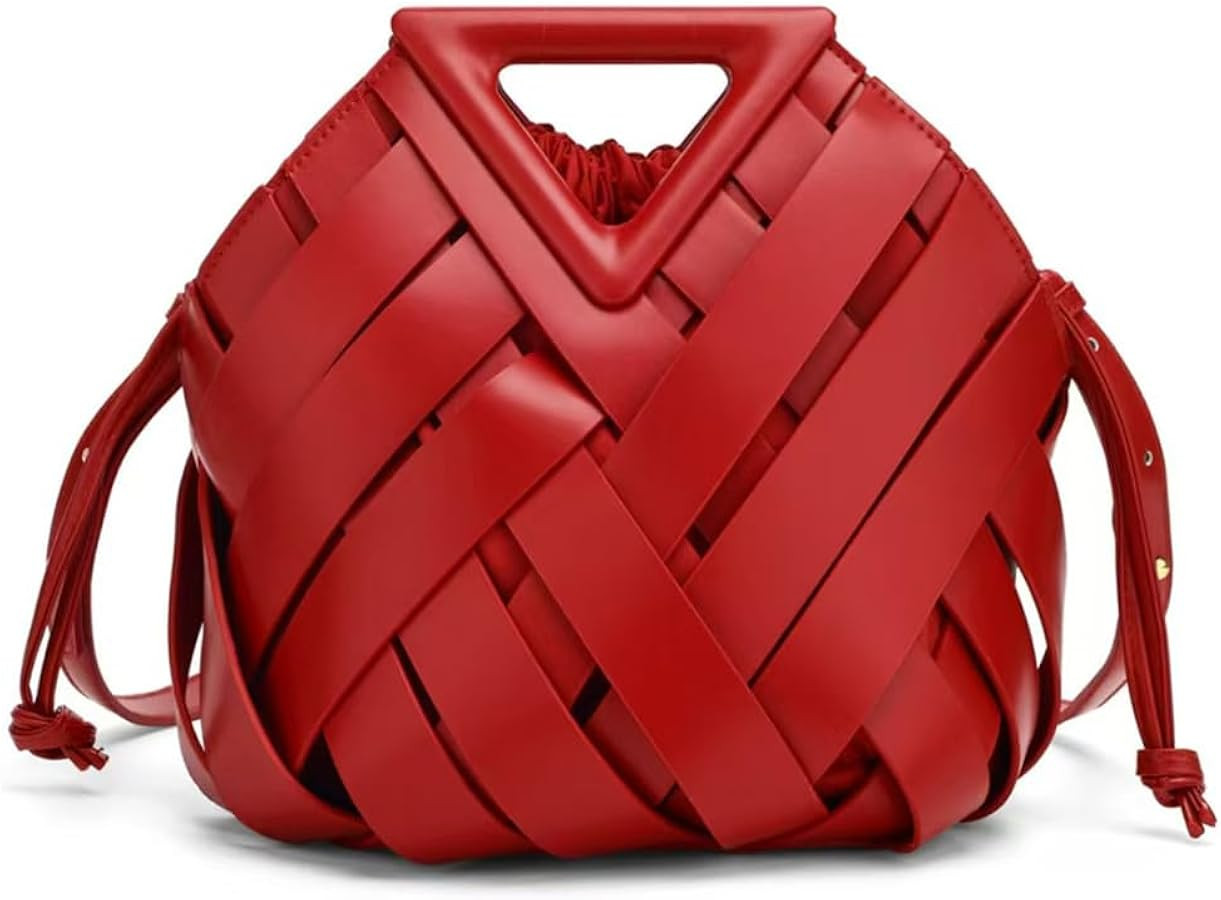 Vegan Leather Clutch Purses for Women Woven Small Crossbody Shoulder Bag Cute Top Handle Handbags... | Amazon (US)